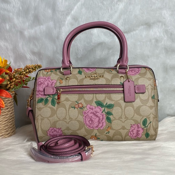 Coach Handbags - ROWAN SATCHEL IN SIGNATURE CANVAS WITH PRAIRIE